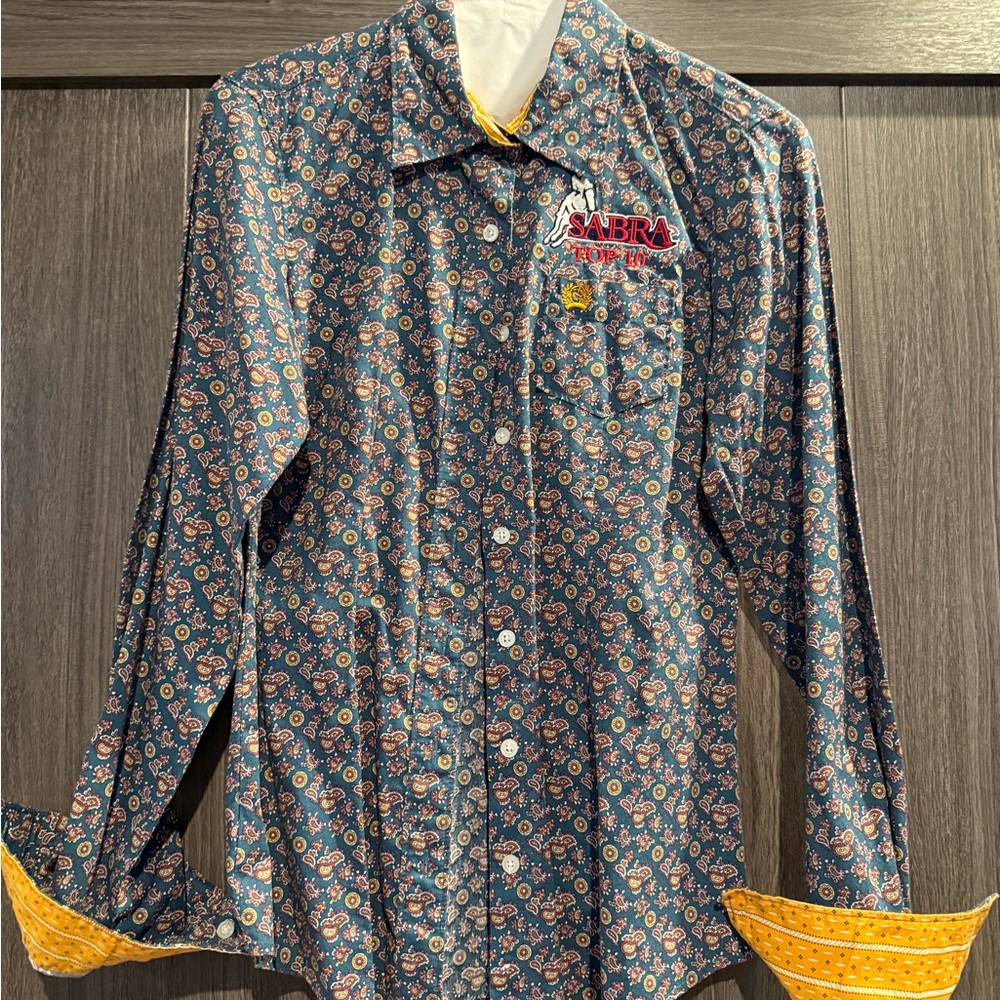 Cinch Blue Floral Button Down Shirt